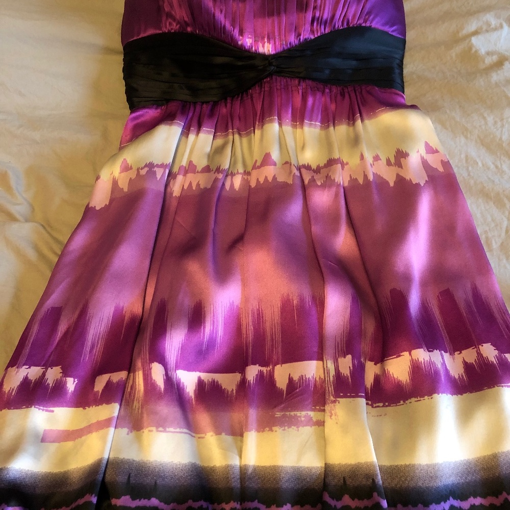 Bebe silk purple dye bubble dress